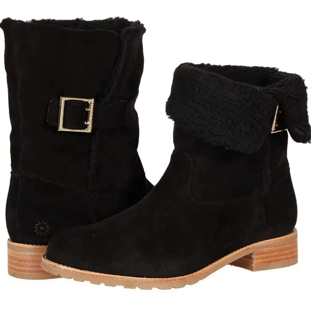BRAND NEW JACK ROGERS SADIE SHERPA FAUX SUEDE SHEARLING LINED BOOTIES